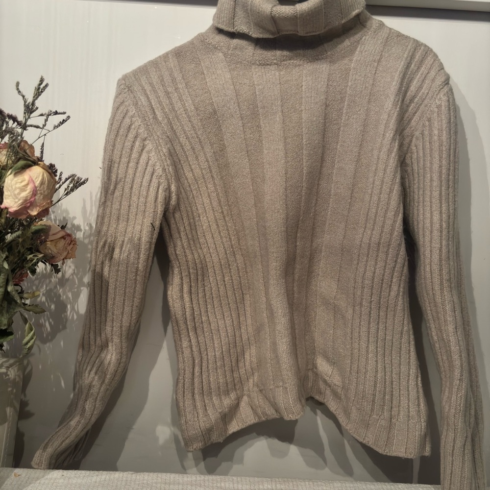 HUGO Gray Ribbed Cowl Neck Sweater